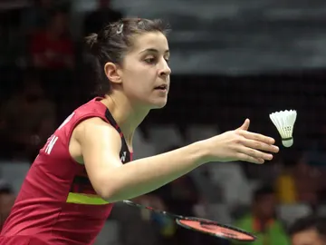 Carolina Marín, en acción ante Dinar Dyah Ayustine Carolina Marín, en acción ante Dinar Dyah Ayustine