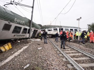 Descarrilamiento de un tren en Milán