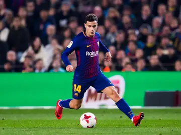 Coutinho, con el balón en el partido del Barcelona Coutinho, con el balón en el partido del Barcelona