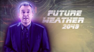 Roberto Brasero da el pronóstico del tiempo desde el futuro