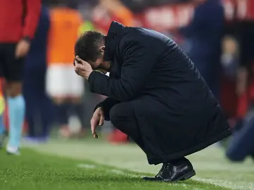 Diego Simeone, cabizbajo Diego Simeone, cabizbajo