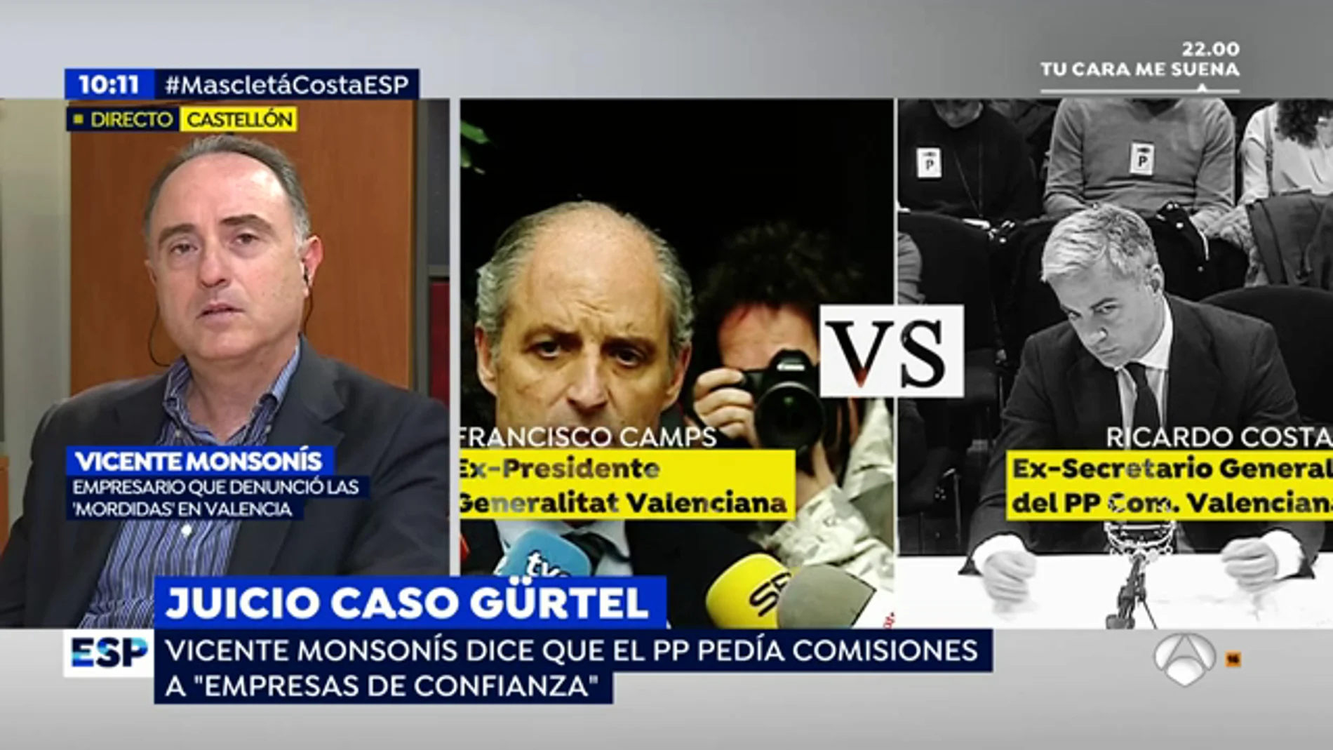  El empresario Vicente Monsonís, sobre el caso Gürtel: "el PP pedía comisiones a 'empresas de confianza'"