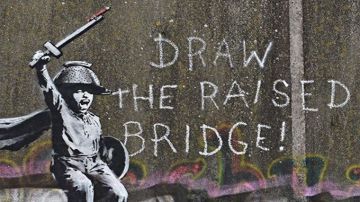 Mural de Banksy con el mural que piden que sea eliminado