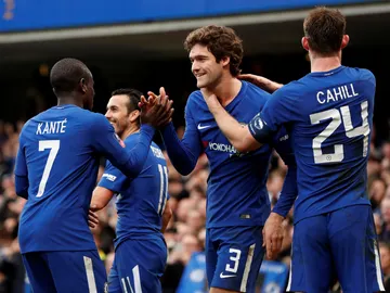 Marcos Alonso celebrando un gol Marcos Alonso celebrando un gol
