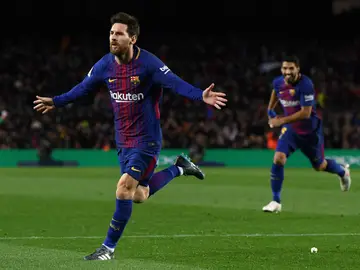 Messi celebra un gol con el Barcelona Messi celebra un gol con el Barcelona