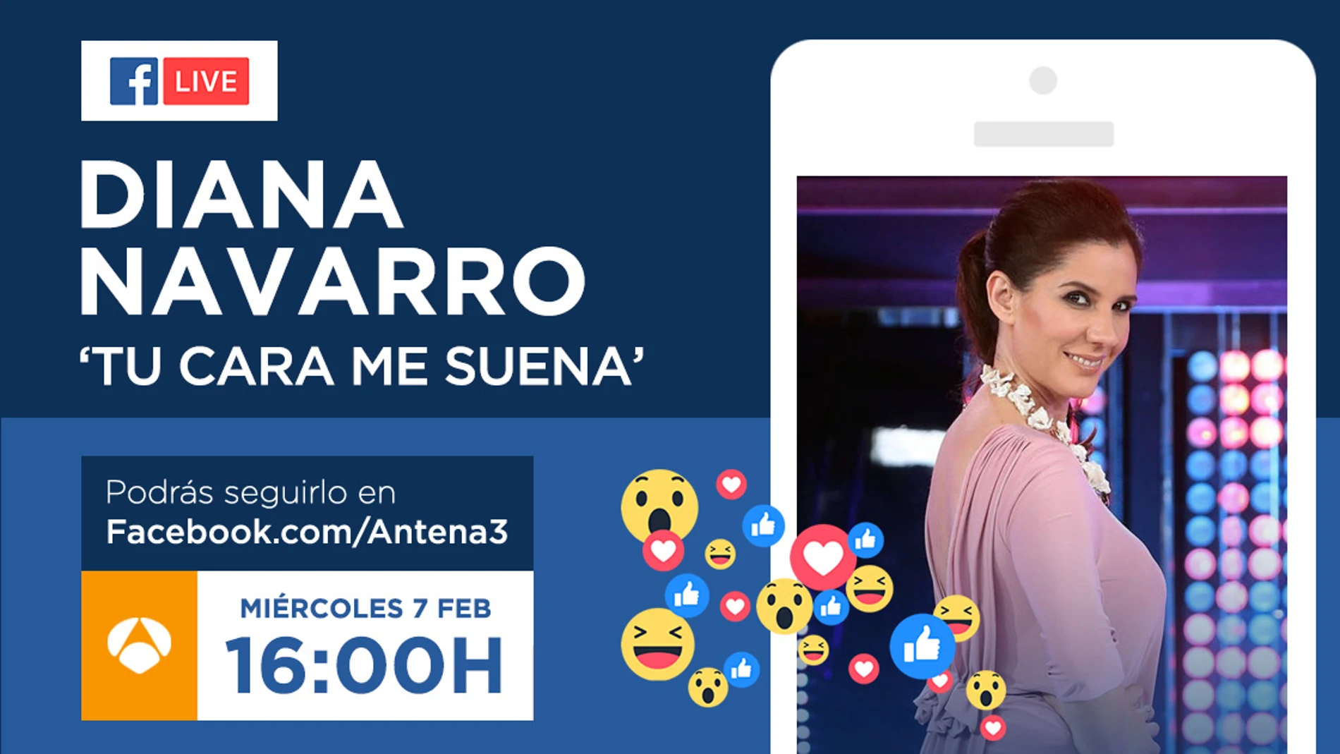 Diana Navarro responderá en directo a los seguidores de 'Tu cara me suena' el miércoles en Facebook Live
