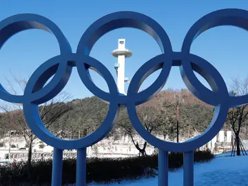 Los aros olímpicos, en Corea del Sur Los aros olímpicos, en Corea del Sur