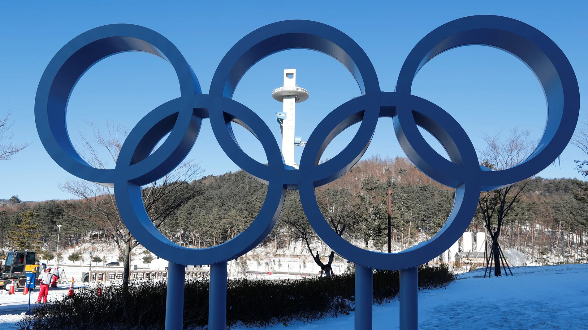Los aros olímpicos, en Corea del Sur Los aros olímpicos, en Corea del Sur
