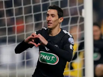 Di María celebra su gol con el PSG Di María celebra su gol con el PSG