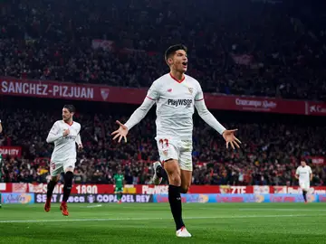 Correa celebra su gol con el Sevilla Correa celebra su gol con el Sevilla