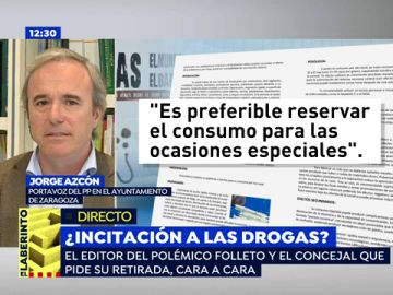 El portavoz del PP de Zaragoza, sobre el folleto de consumo de drogas: "En la guía del señor Sánchez se dice 'la droga no mata, mata la ignorancia'"