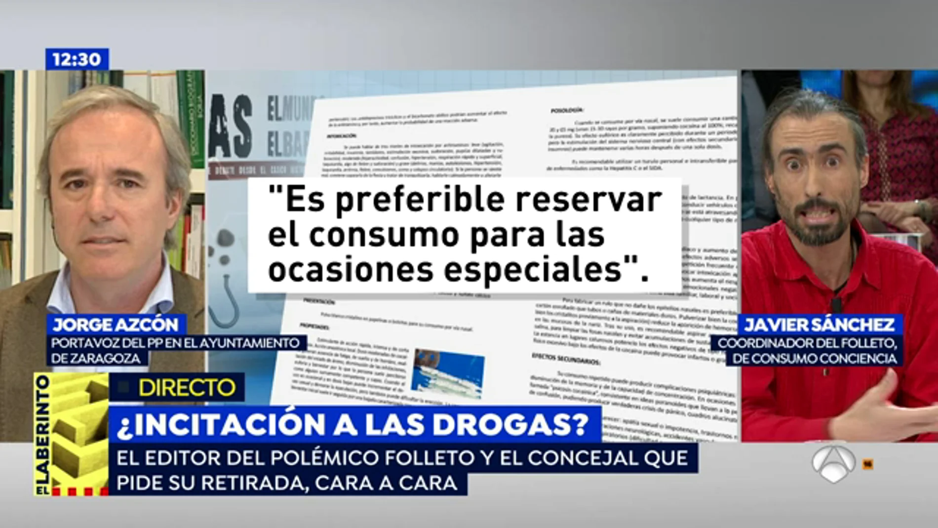 El portavoz del PP de Zaragoza, sobre el folleto de consumo de drogas: "En la guía del señor Sánchez se dice 'la droga no mata, mata la ignorancia'"