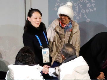 La hermana de Kim Jong-Un durante los Juegos Olímpicos de Invierno