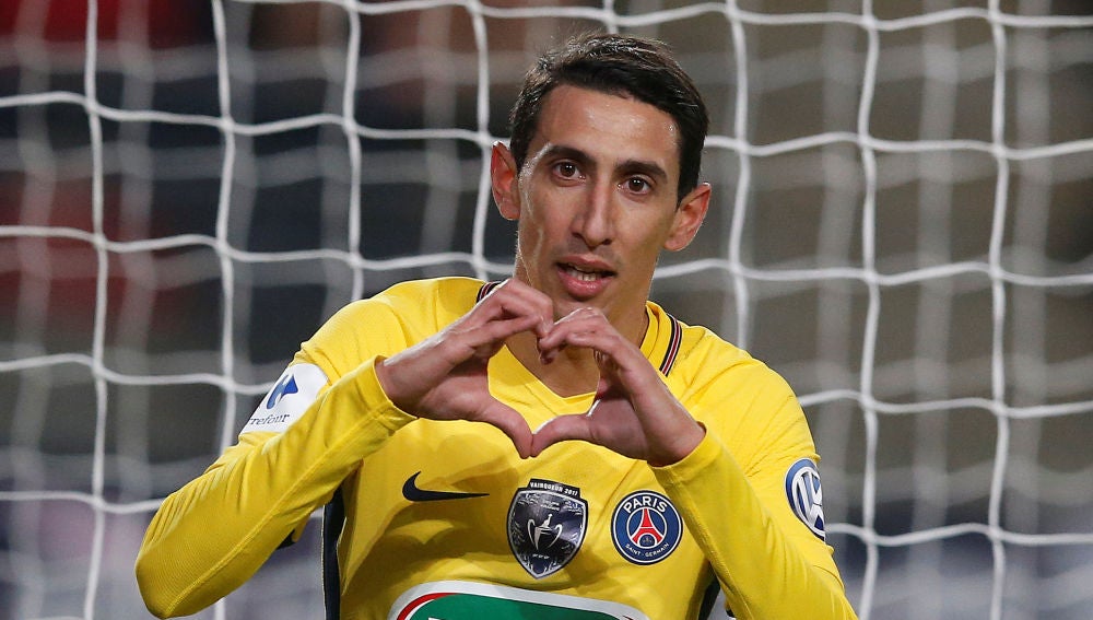 Di María celebra un gol con el PSG