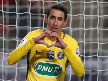 Di María celebra un gol con el PSG Di María celebra un gol con el PSG