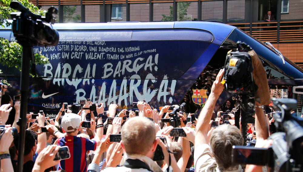 El autobús del Barcelona, en 2015