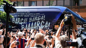 El autobús del Barcelona, en 2015