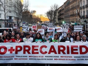 Manifestación en Madrid contra la precariedad