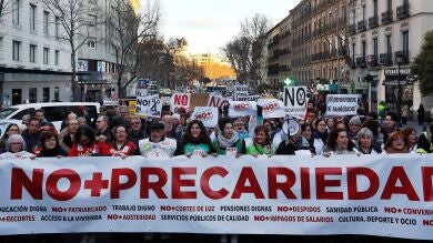 Protestas contra la precariedad en varias ciudades españolas por el sexto aniversario de la reforma laboral