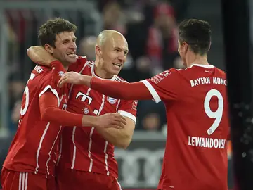 El bayern celebra un gol El bayern celebra un gol