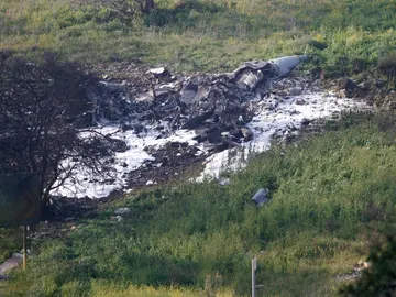 Los restos del F-16 derribado Los restos del F-16 derribado