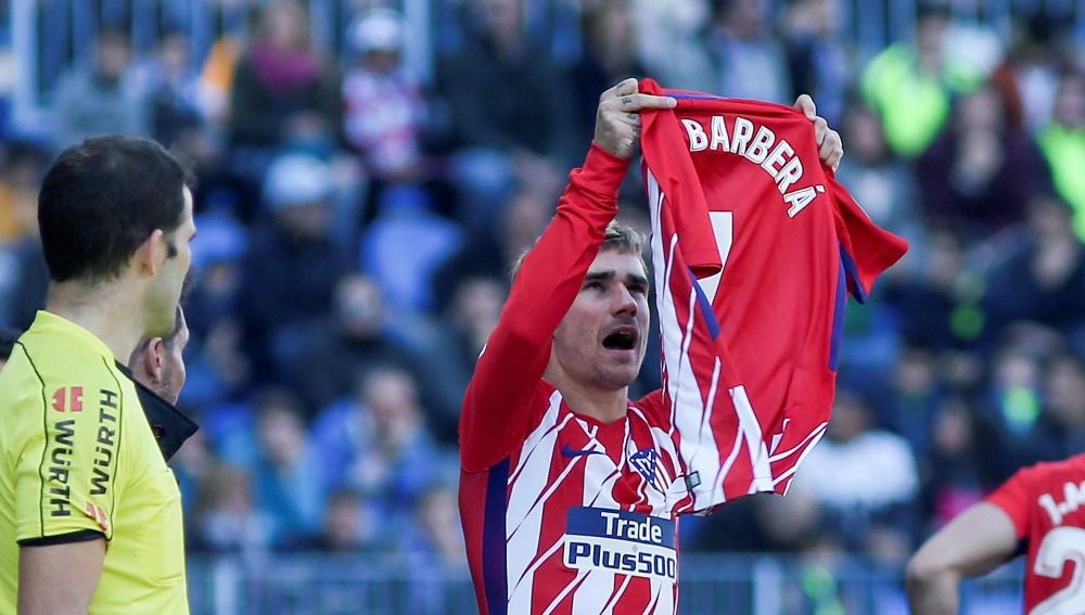 Griezmann, con la camiseta de Barberá
