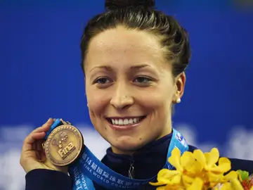 Ariana Kukors, con su medalla de bronce conseguida en los Mundiales de 2014 Ariana Kukors, con su medalla de bronce conseguida en los Mundiales de 2014