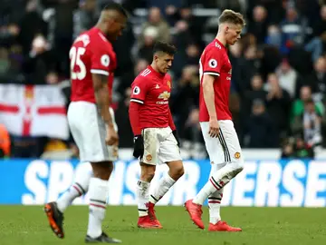 Los jugadores del United, cabizbajos Los jugadores del United, cabizbajos