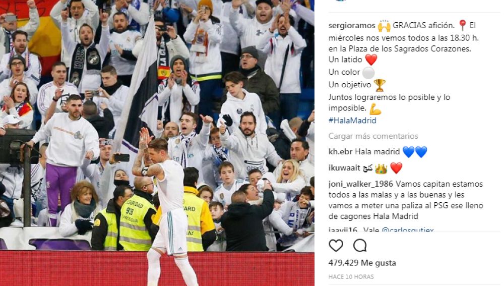 Sergio Ramos y su llamamiento a la afición