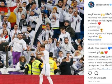 Sergio Ramos y su llamamiento a la afición