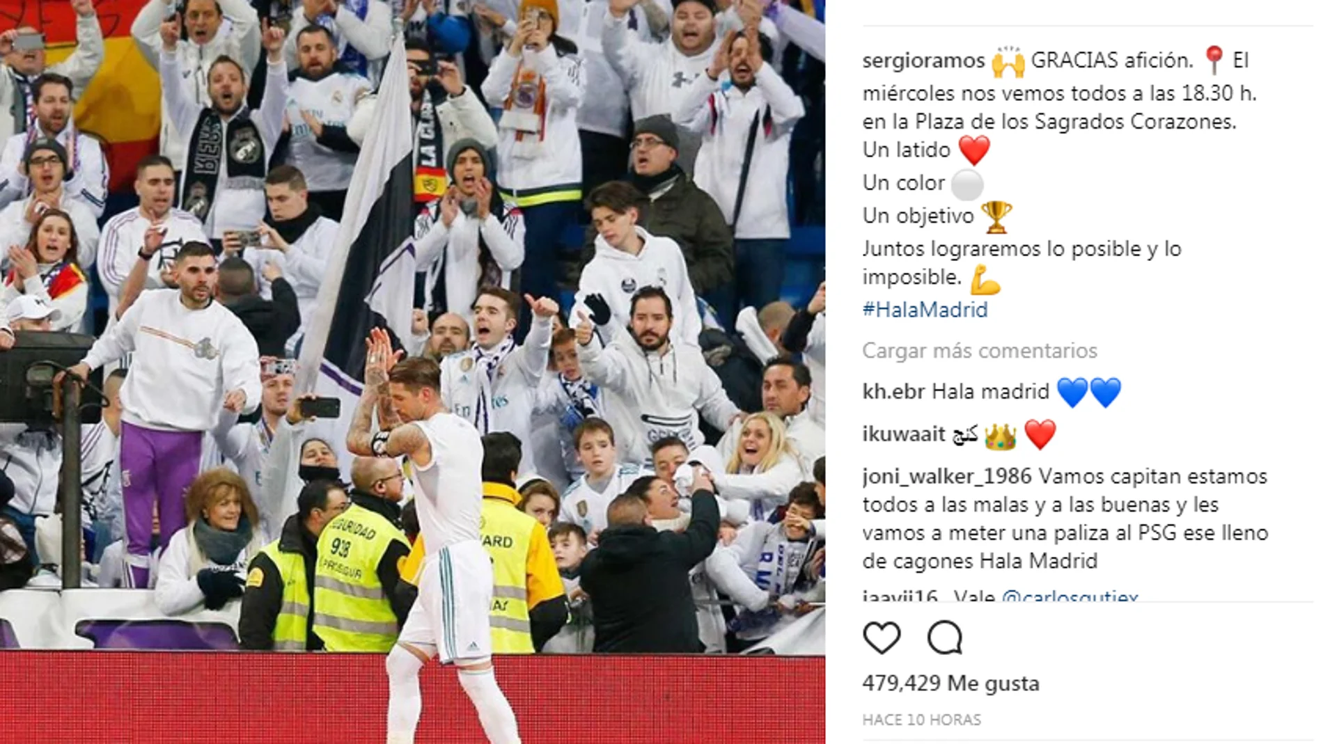 Sergio Ramos y su llamamiento a la afición