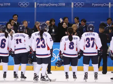 Las jugadoras de hockey de Corea Las jugadoras de hockey de Corea