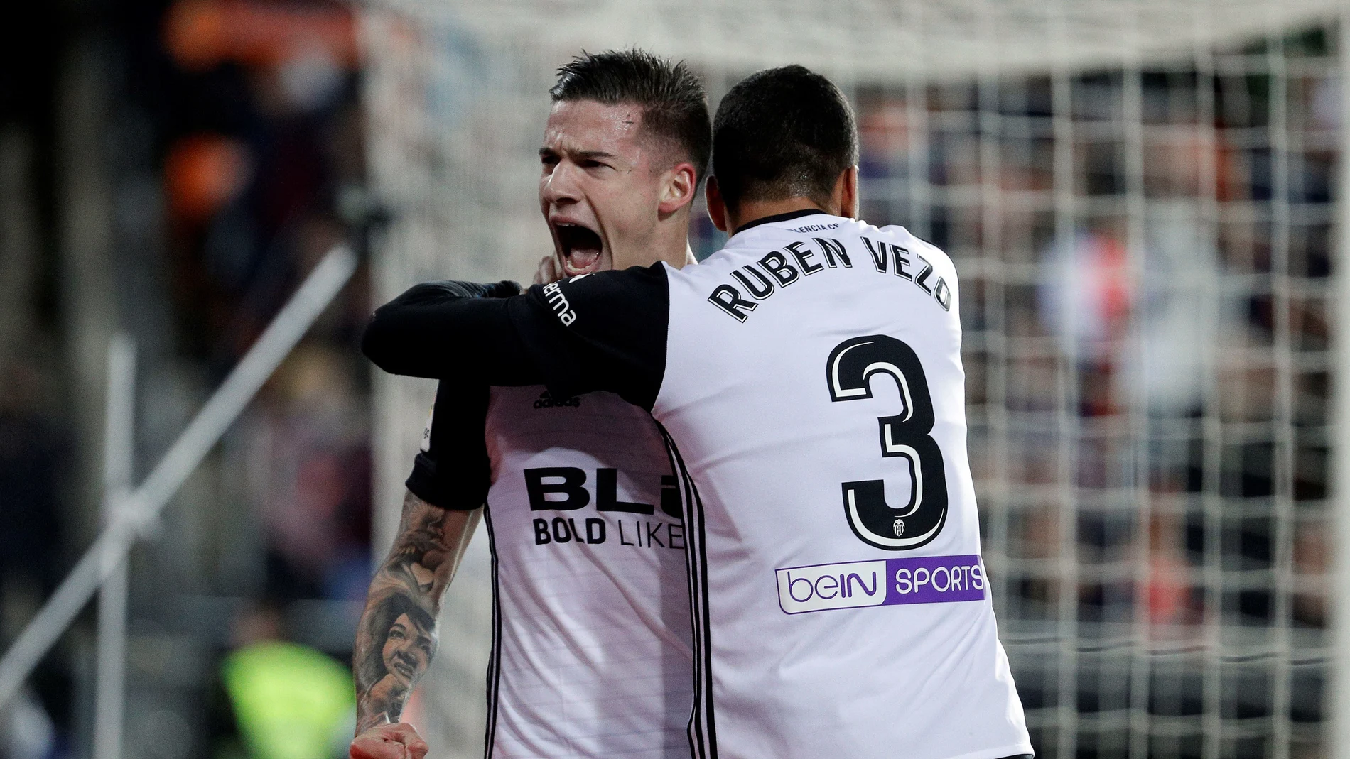 Santi Mina celebra su gol contra el Levante Santi Mina celebra su gol contra el Levante