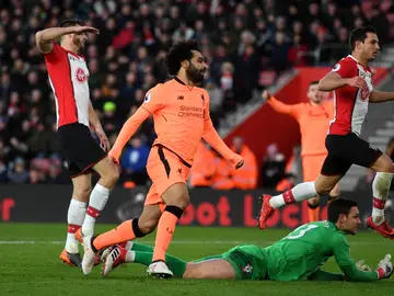 Salah celebra su gol contra el Southampton Salah celebra su gol contra el Southampton