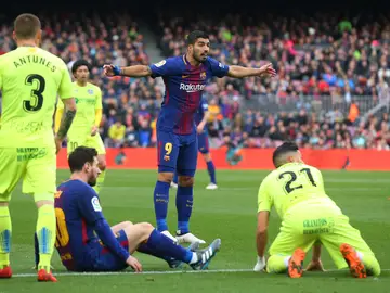Luis Suárez durante el encuentro ante el Getafe Luis Suárez durante el encuentro ante el Getafe