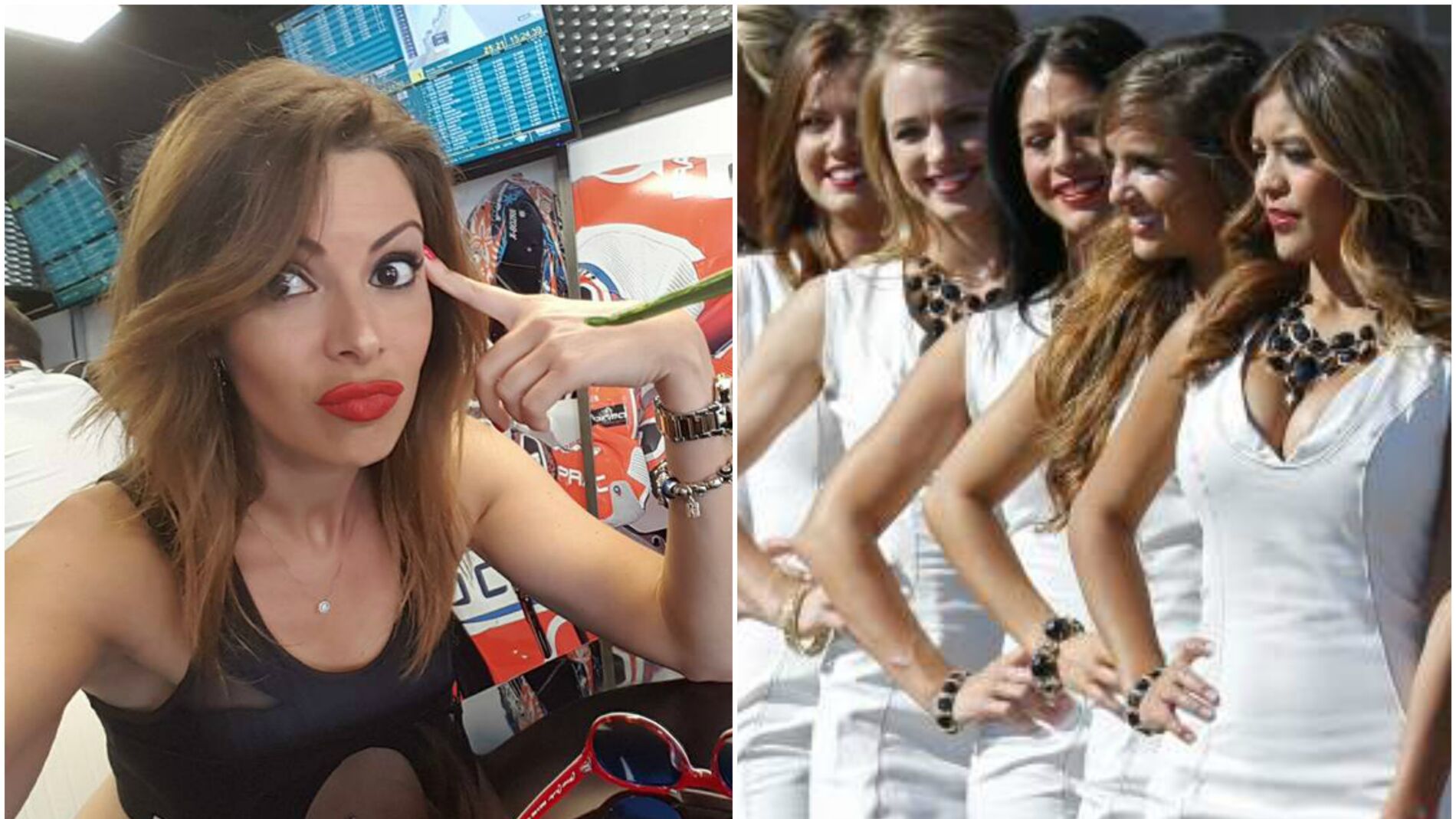 Una azafata de MotoGP protesta contra la decisi&oacute;n de la F1