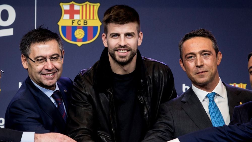 Gerard Piqué, en un acto del Barcelona