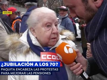 Paquita, la pensionista de 92 años que encabeza la protesta por la mejora de las pensiones