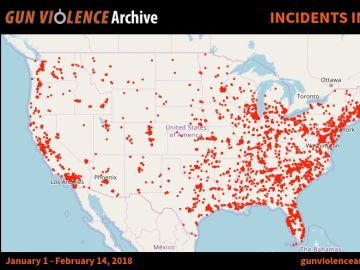 Mapa de la violencia armada en Estados Unidos