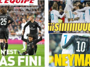 Las portadas de los medios tras el Madrid-PSG