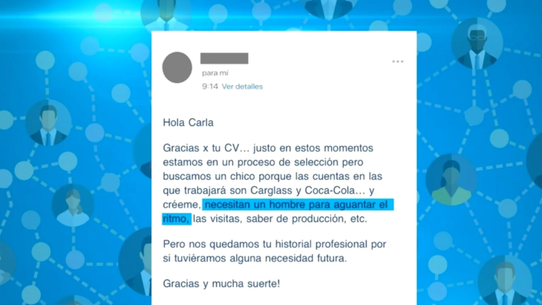 La respuesta de la empresa a la joven La respuesta de la empresa a la joven