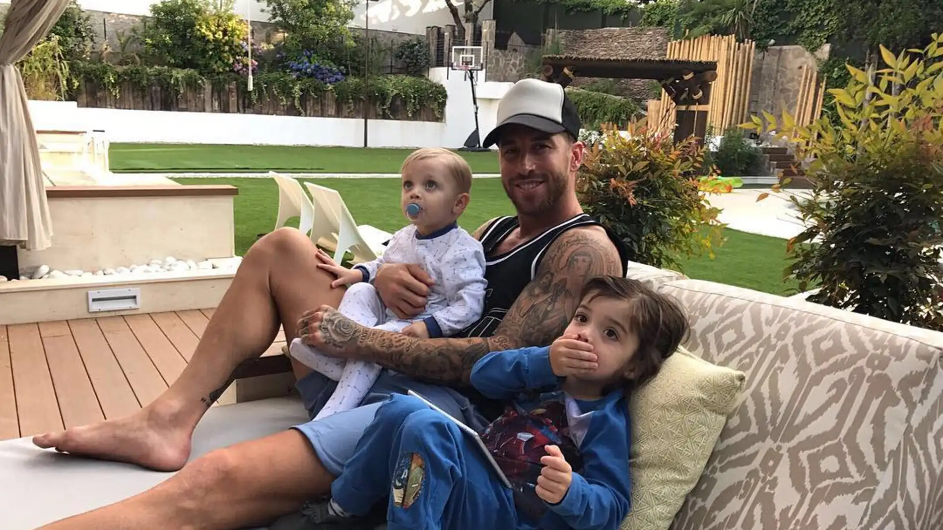 Sergio Ramos con sus hijos