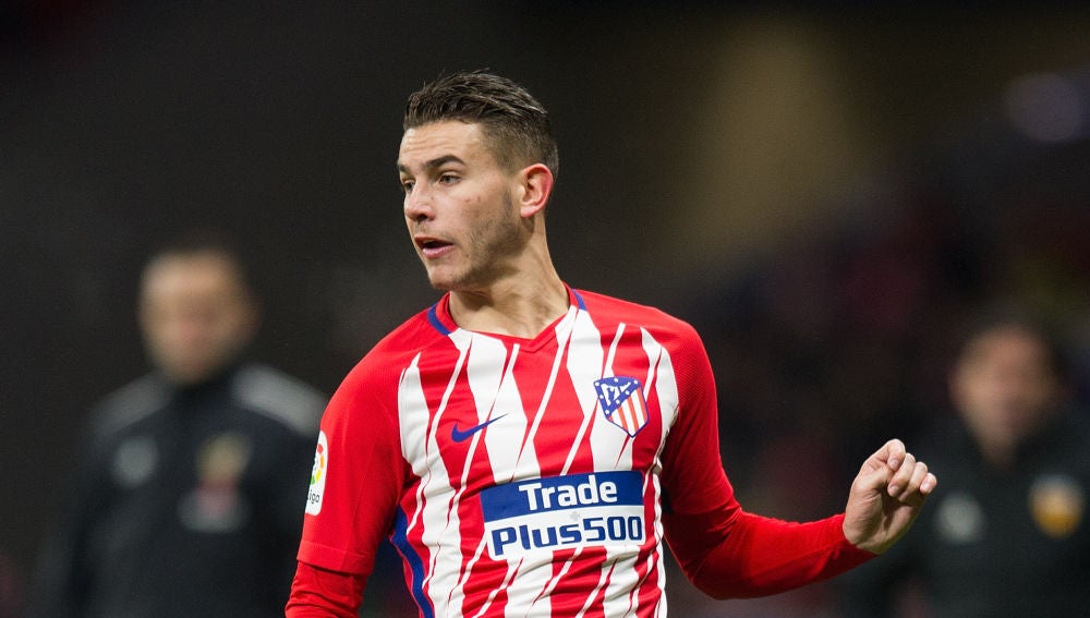 Lucas Hernández, durante un partido con el Atlético de Madrid