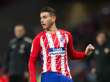Lucas Hernández, durante un partido con el Atlético de Madrid Lucas Hernández, durante un partido con el Atlético de Madrid
