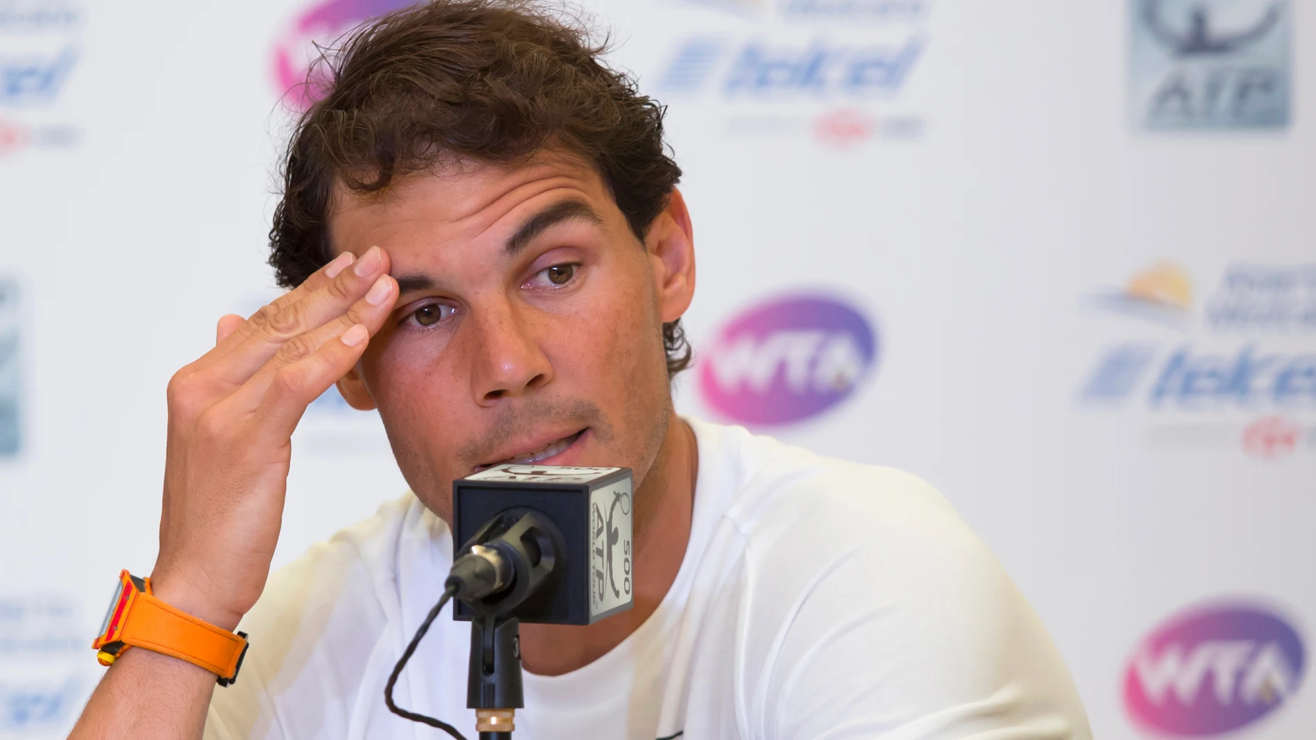 Nadal, durante la rueda de prensa Nadal, durante la rueda de prensa