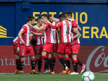 El Girona celebra un gol El Girona celebra un gol