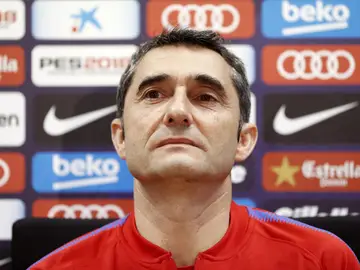 Valverde, durante la rueda de prensa Valverde, durante la rueda de prensa