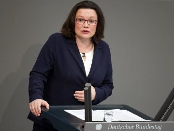 Andrea Nahles, presidenta del grupo parlamentario del Partido Socialdemócrata Alemán (SPD),
