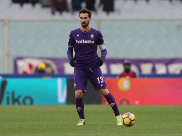 Davide Astori, durante un partido con la Fiorentina