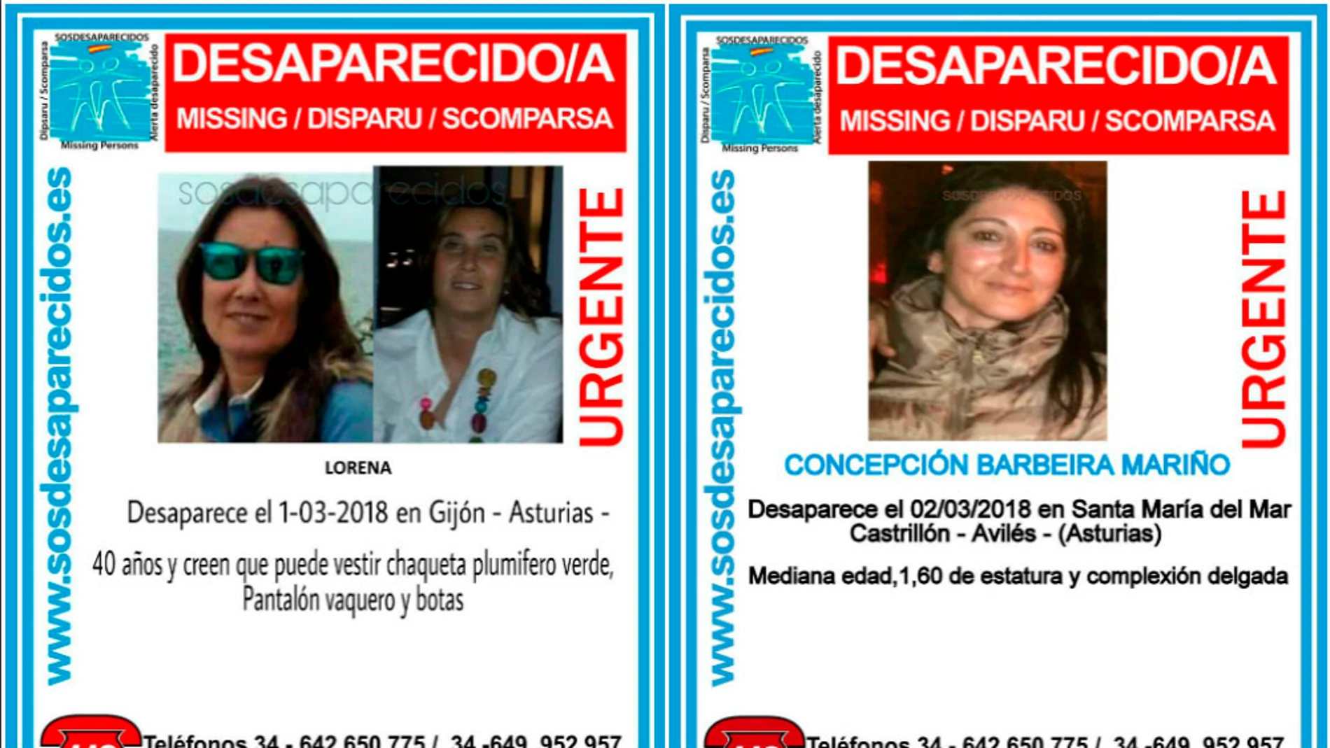 Imagen de las dos mujeres desaparecidas en Asturias en los últimos días Imagen de las dos mujeres desaparecidas en Asturias en los últimos días